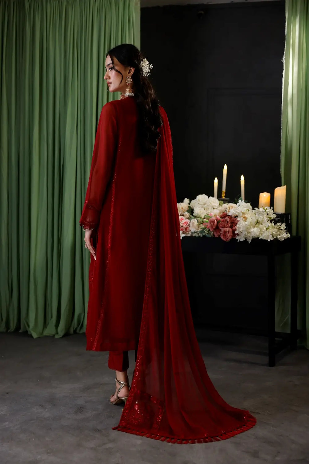 BAROUQE BY ZYANIC  Premium Chiffon & Dyed Malai 3 Pcs Unstitched AB