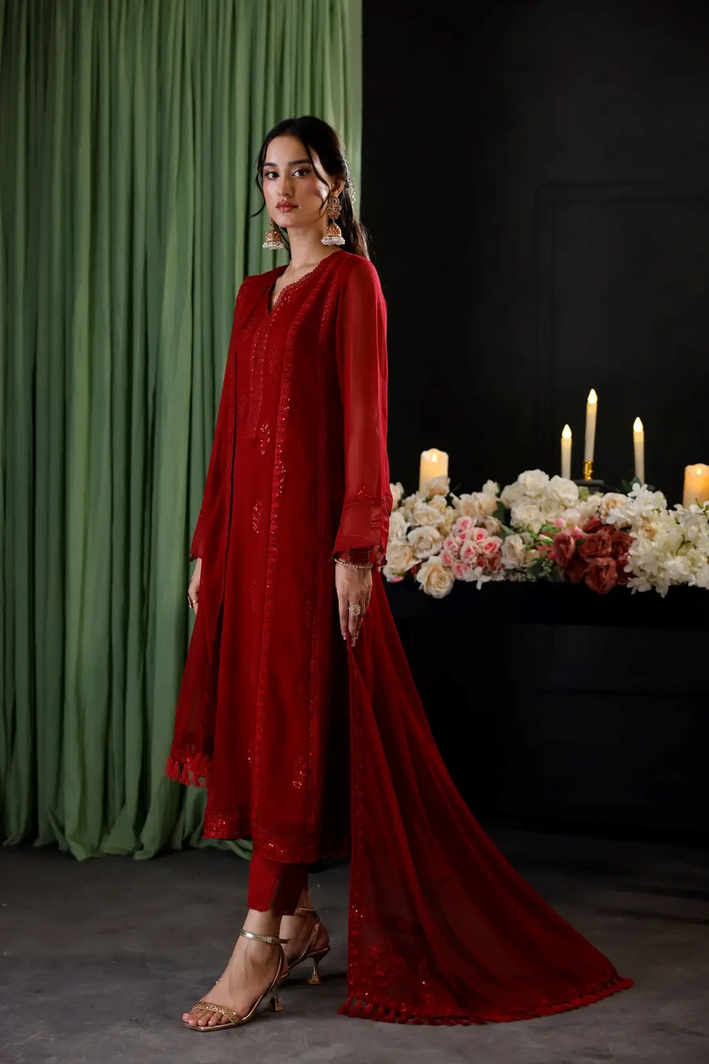 BAROUQE BY ZYANIC  Premium Chiffon & Dyed Malai 3 Pcs Unstitched AB