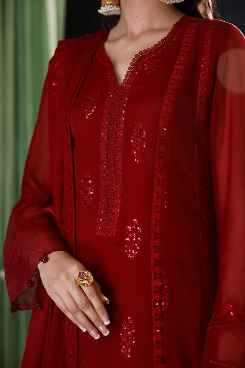 BAROUQE BY ZYANIC  Premium Chiffon & Dyed Malai 3 Pcs Unstitched AB