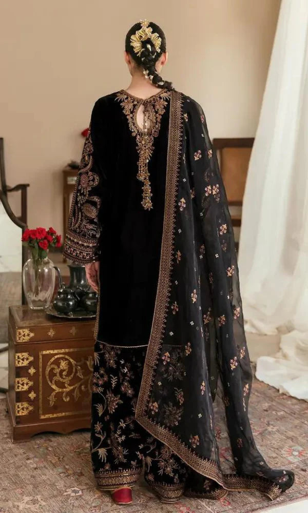 Baroque Velvet Embroidered Hand-Embellished Luxury Unstitched 3-Piece Suit MR