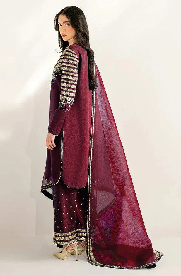 Jazmin’s  Premium Embroidered Dhanak  3-piece suit Winter Collection AB