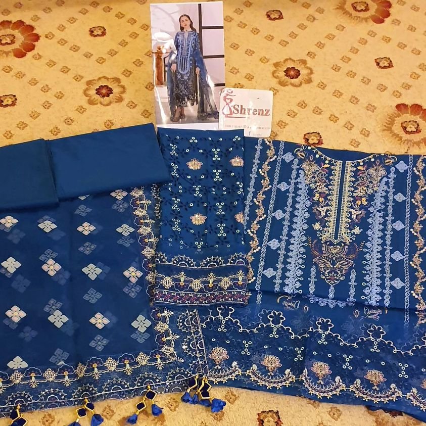 QALAMKAR BY SAHIL – LUXURY  Full Net (Premium Quality) 3 Pcs Unstitched AB