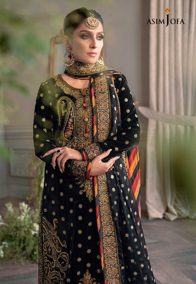 Asim Jofa Velvet Embroidered Luxury Unstitched 3-Piece Suit MR