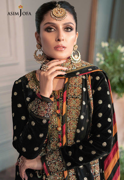 Asim Jofa Velvet Embroidered Luxury Unstitched 3-Piece Suit MR