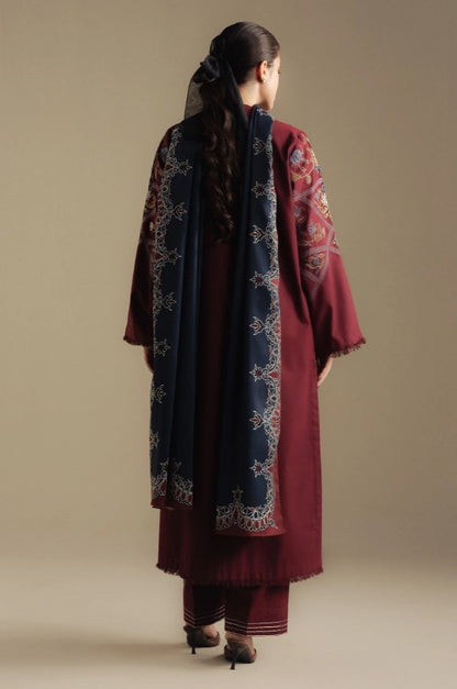 Premium Airjet Dhanak  Heavily Embroidered 3 Pcs Unstitched Suite AB