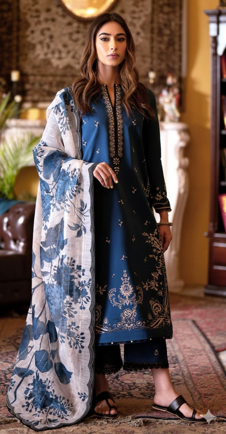 3-Piece Dhanak suit Brand: MARIA B AB