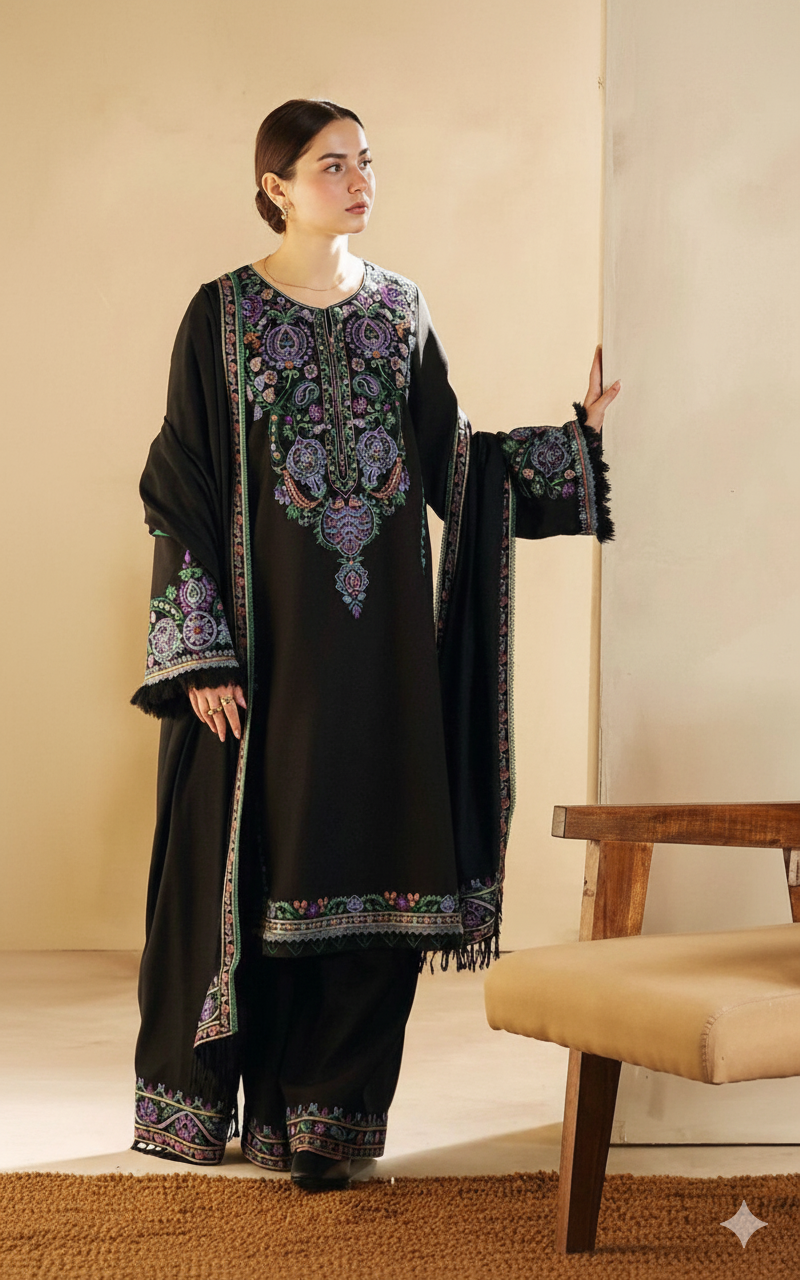 Zara Shahjahan – Winter Collection 2025-3 Pic Unstitched Suit FBL