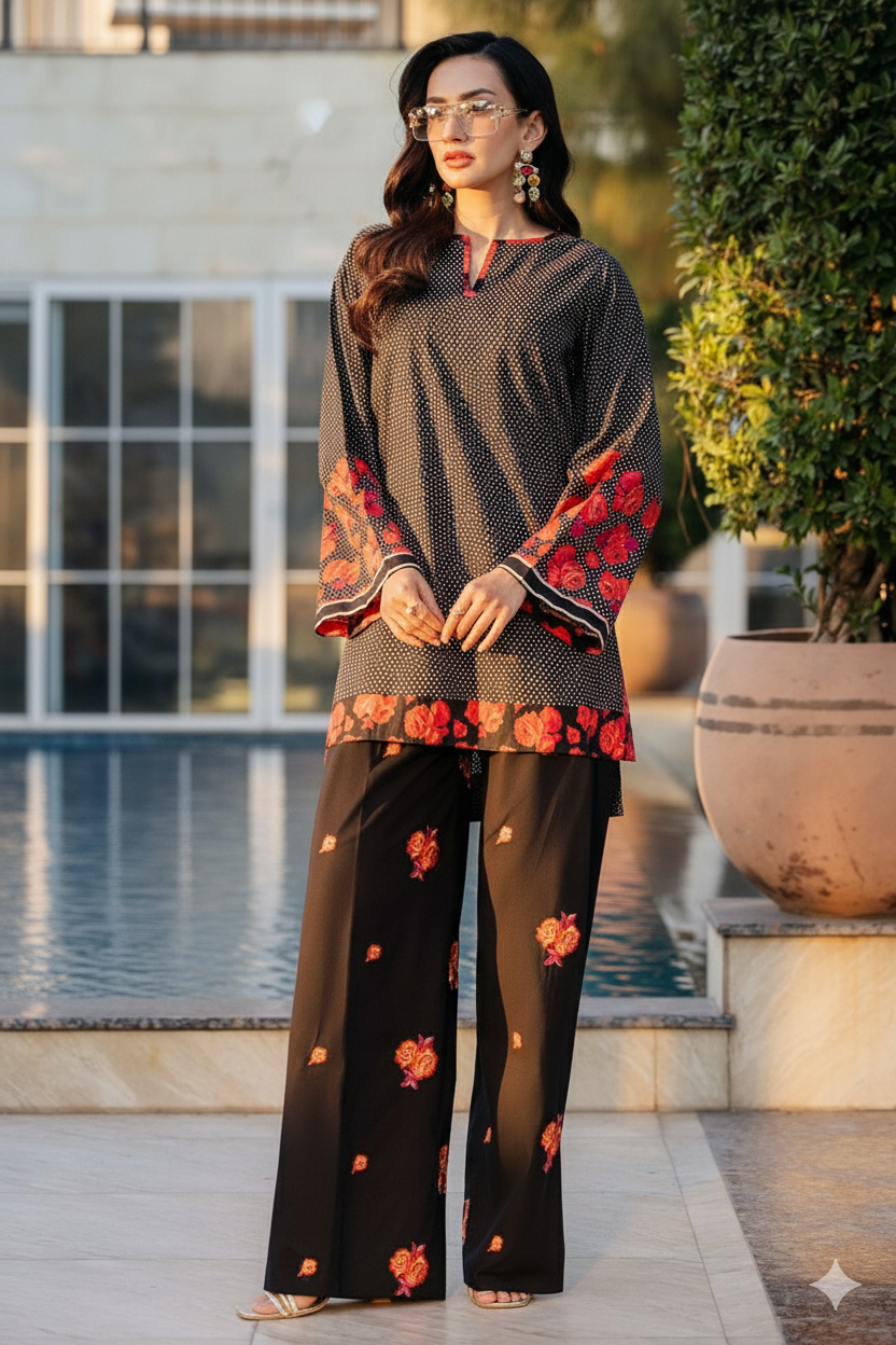 Brand: CHARIZMA – Unstitched Replica (2PC)AB