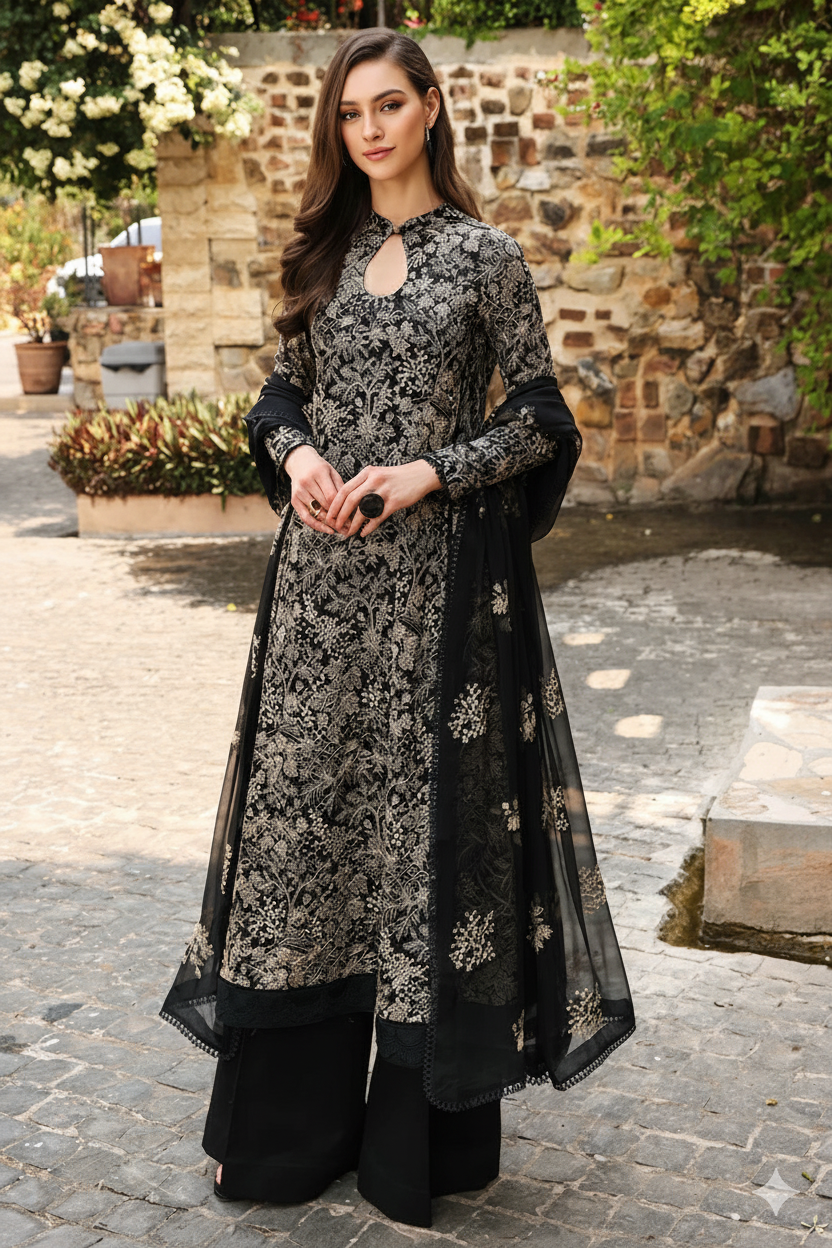 Bareeze 3PC Winter 2025 Premium Dhanak Fabric | Heavy Embroidered Unstitched Suit AB