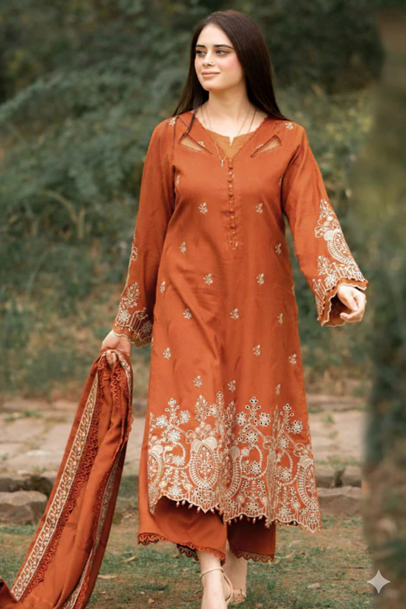 Winter 2025 Hot Collection  Premium Dhanak -3-Piece Suit AB