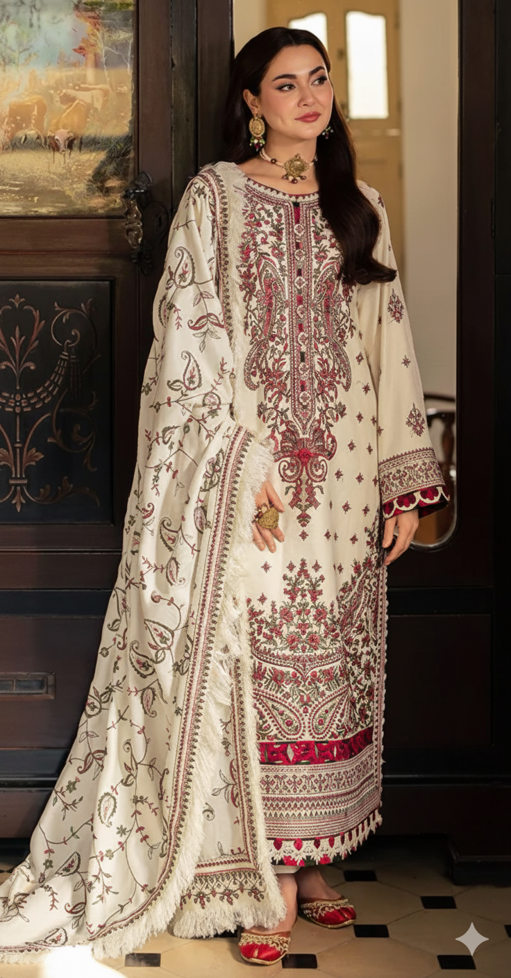 ASIM JOFA – WINTER 2025 HOT COLLECTION Elegant-3-Piece Unstitched Suit AB