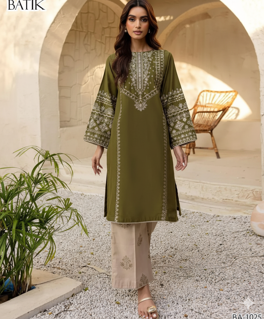 Pcs Women's Unstitched Embroidered Suit