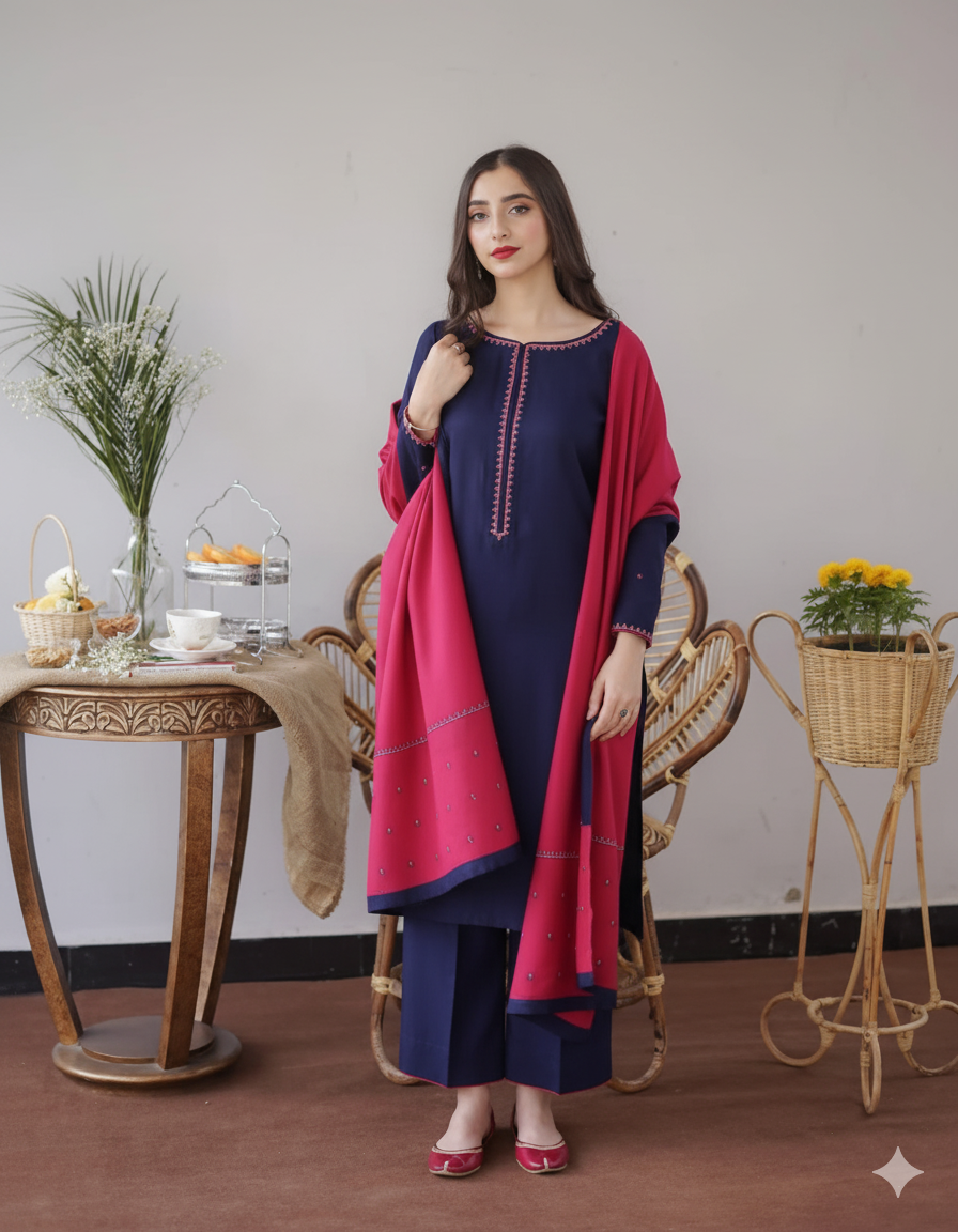 AISLING – Premium Air-Jet Dhanak 3PC Embroidered Suit AB