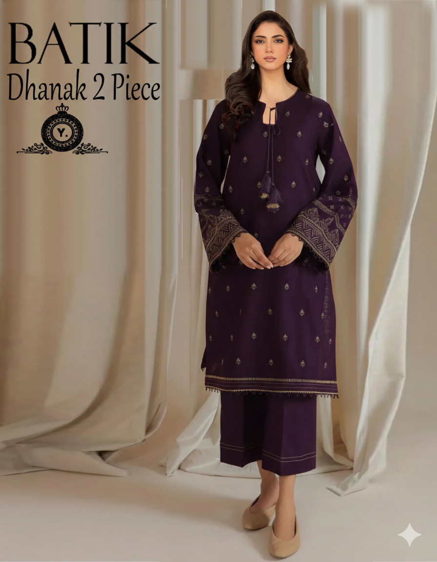Premium Air-Jet Dhanak 2-Piece Embroidered Suit Unsitiched FBL