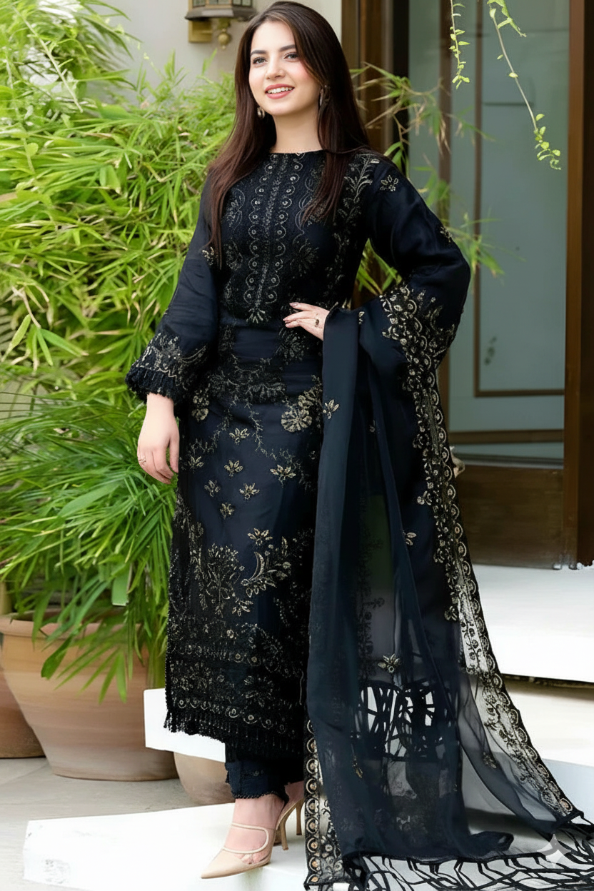 Angan Dhanak Embroidered Unstitched 3PC Suit – Winter Collection 2025 MR