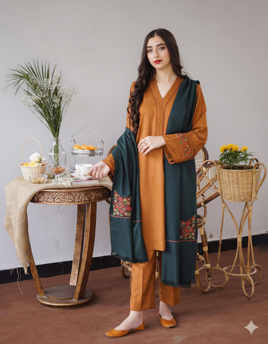 AISLING – Premium Air-Jet Dhanak 3PC Embroidered Suit AB