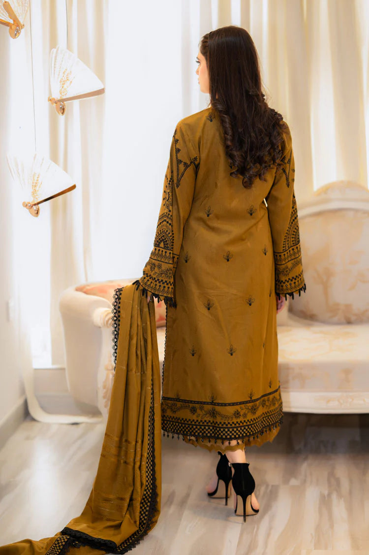 LIBAAS Most Demanding Edition – 3PC Unstitched Embroidered Dhank Suit AB