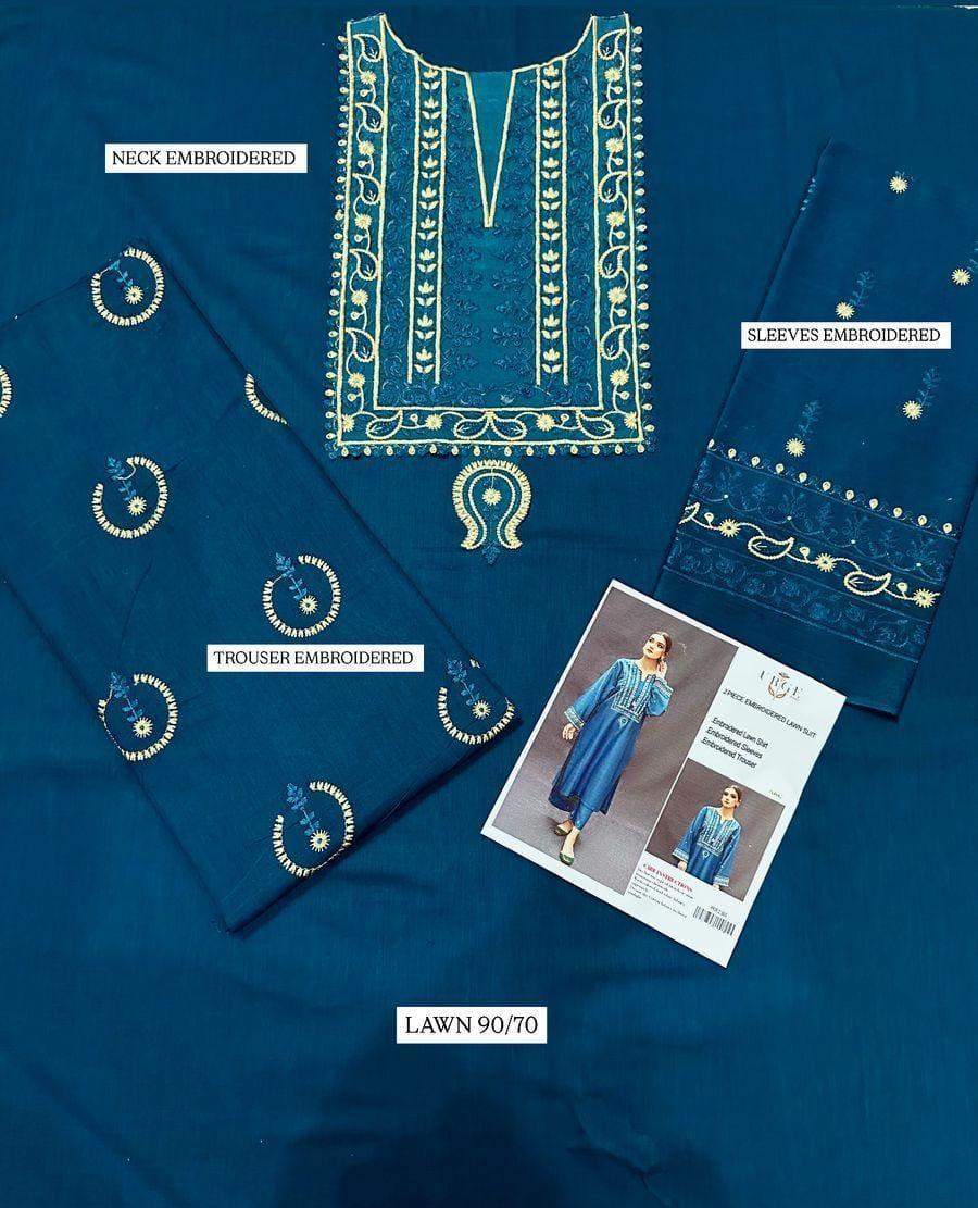 Embroidered Lawn 2-Piece Suit – Blue