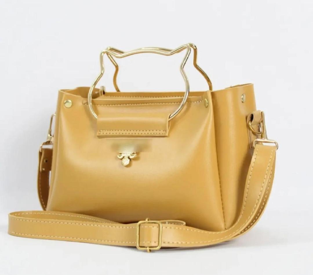 Girl's PU Leather Plain Hand Bag