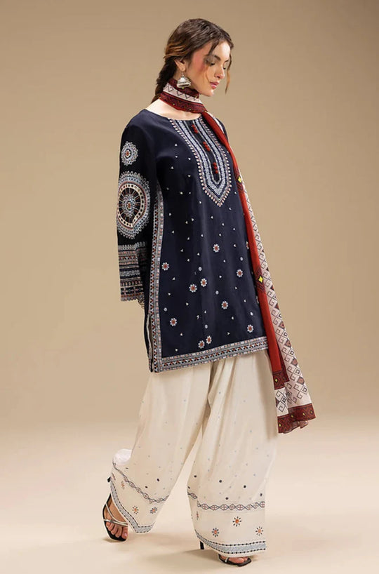 Jazmine -3-Piece Unstitched Premium Dhanak Fabric | Heavy Embroidered Suit AB