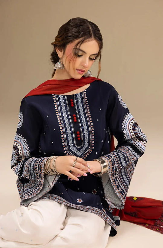 Jazmine -3-Piece Unstitched Premium Dhanak Fabric | Heavy Embroidered Suit AB