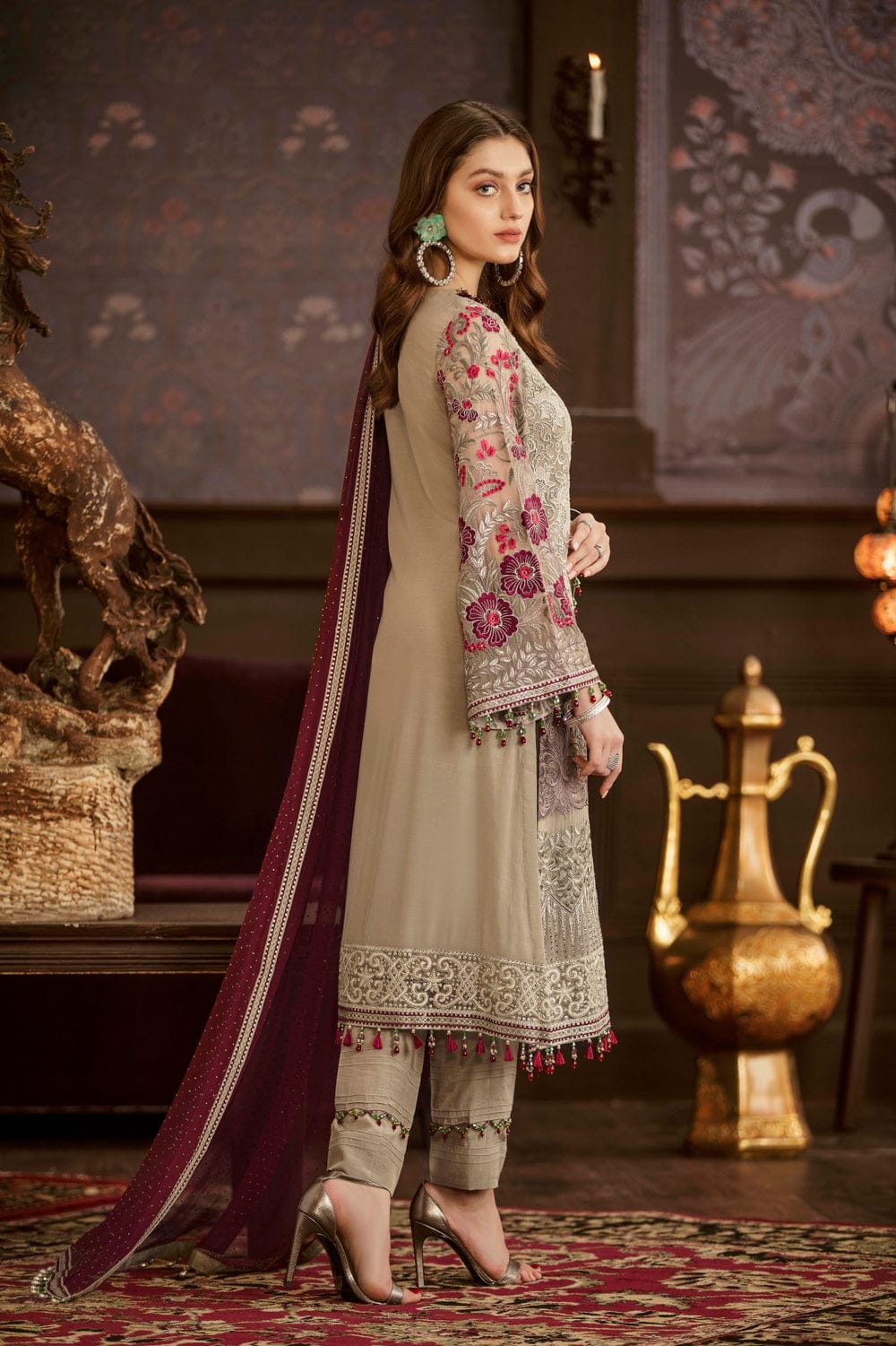 FLOSSIE Chiffon Embroidered Formal Unstitched 3-Piece MR