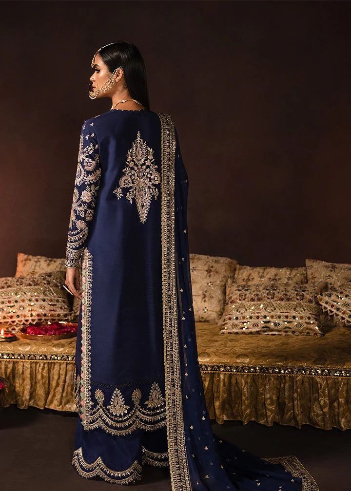 JAZMIN Velvet Embroidered Copper Zari Work Luxury Unstitched 3-Piece MR