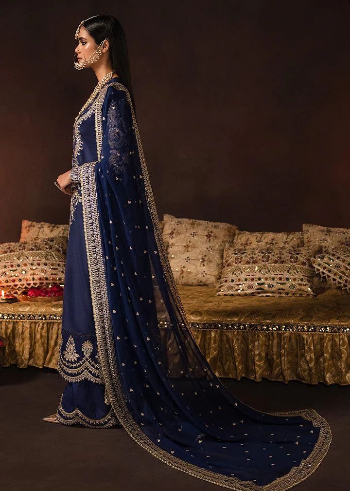 JAZMIN Velvet Embroidered Copper Zari Work Luxury Unstitched 3-Piece MR