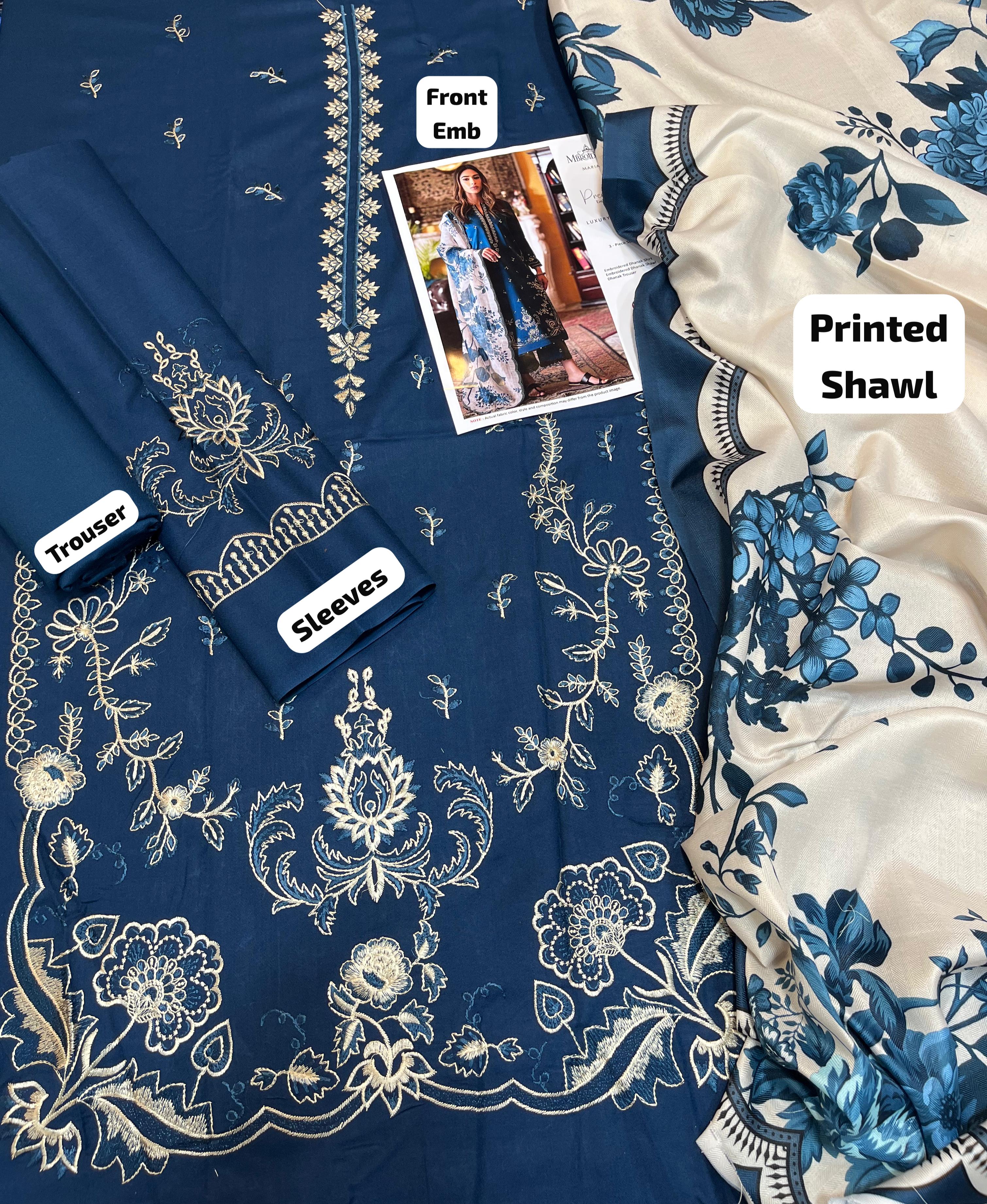 3-Piece Dhanak suit Brand: MARIA B AB