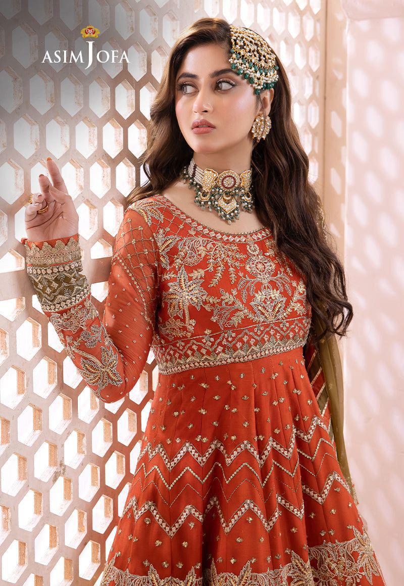 ASIM JOFA | Chiffon Embroidered Luxury Frock – Unstitched 3PC MR