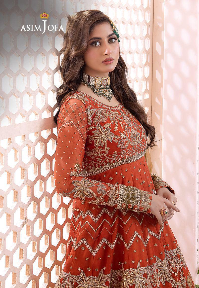 ASIM JOFA | Chiffon Embroidered Luxury Frock – Unstitched 3PC MR