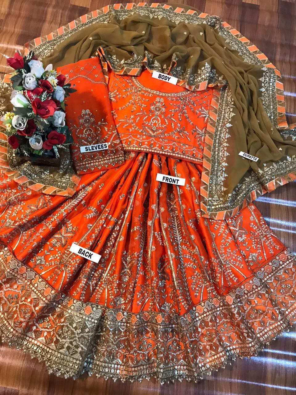 ASIM JOFA | Chiffon Embroidered Luxury Frock – Unstitched 3PC MR