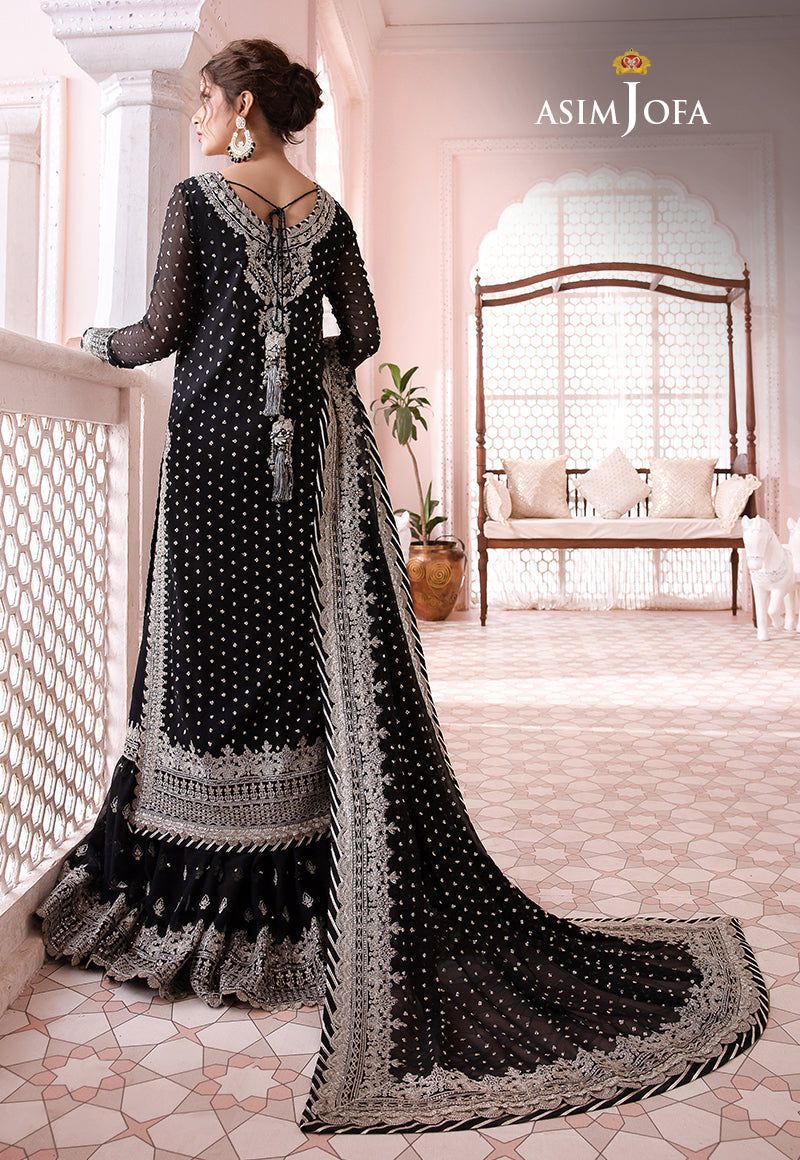 ASIM JOFA | Chiffon Embroidered Sequin Luxury Unstitched 3PC MR
