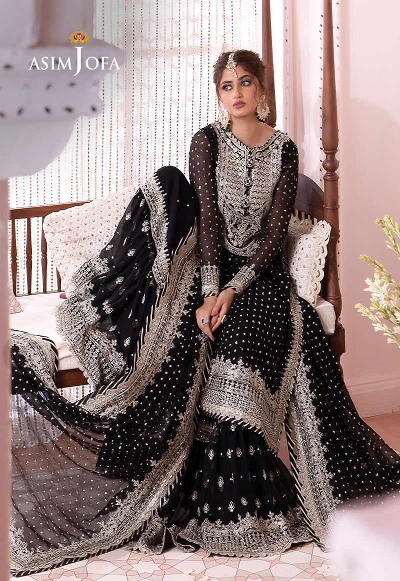 ASIM JOFA | Chiffon Embroidered Sequin Luxury Unstitched 3PC MR