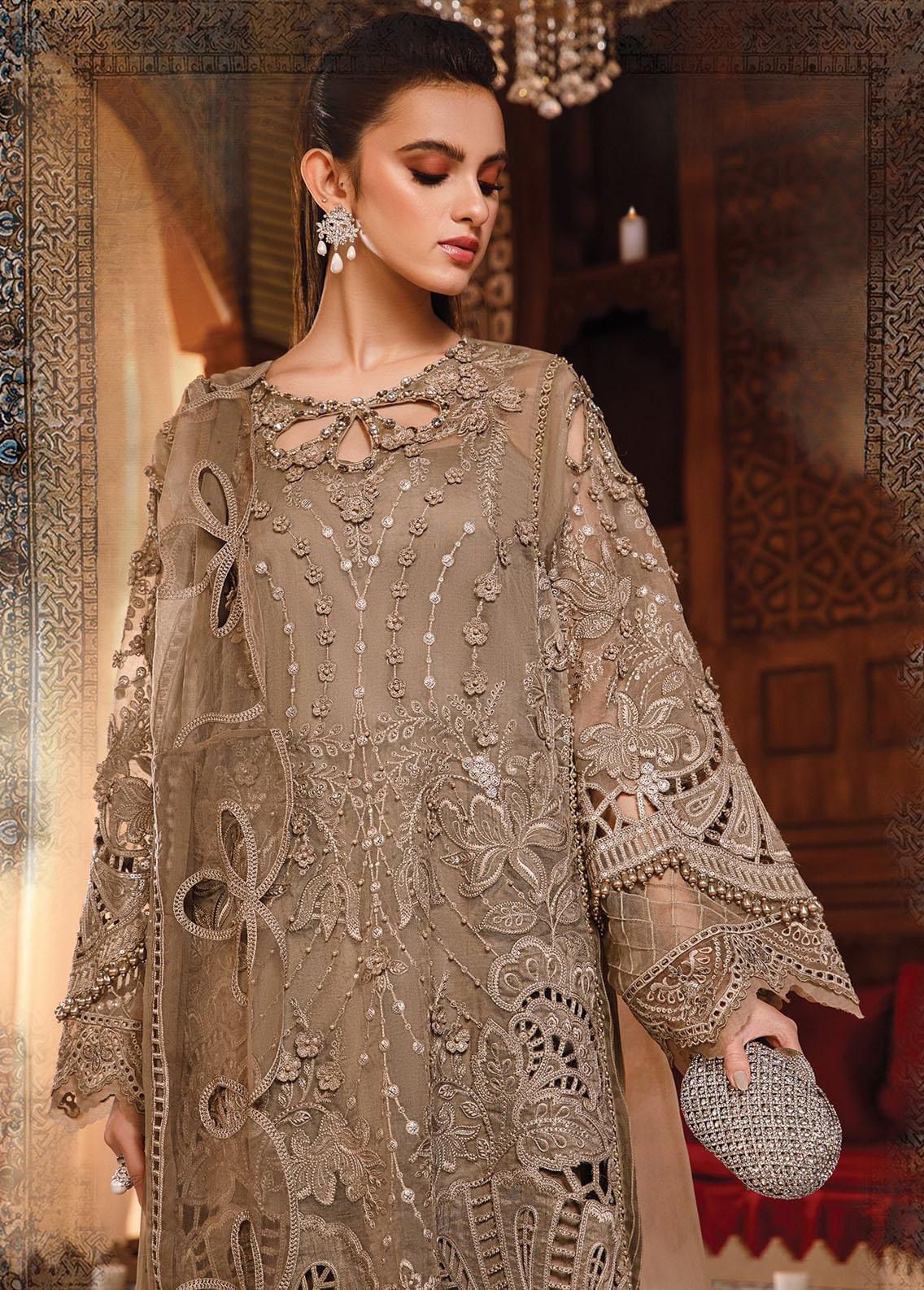 MARIA.B Luxury Organza Embroidered Handwork Unstitched 3PC Suit
