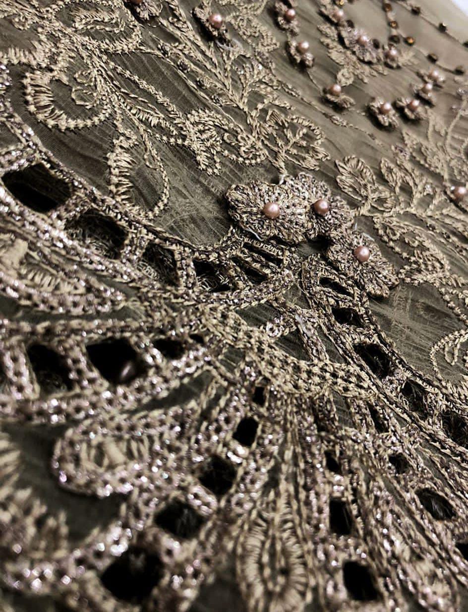 MARIA.B Luxury Organza Embroidered Handwork Unstitched 3PC Suit