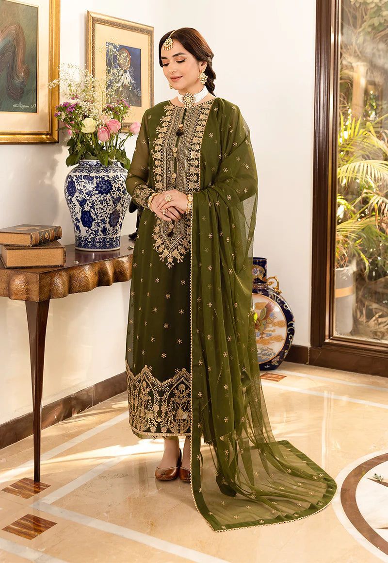 ASIM JOFA Luxury Chiffon ✨  Embroidered Unstitched 3PC Suit