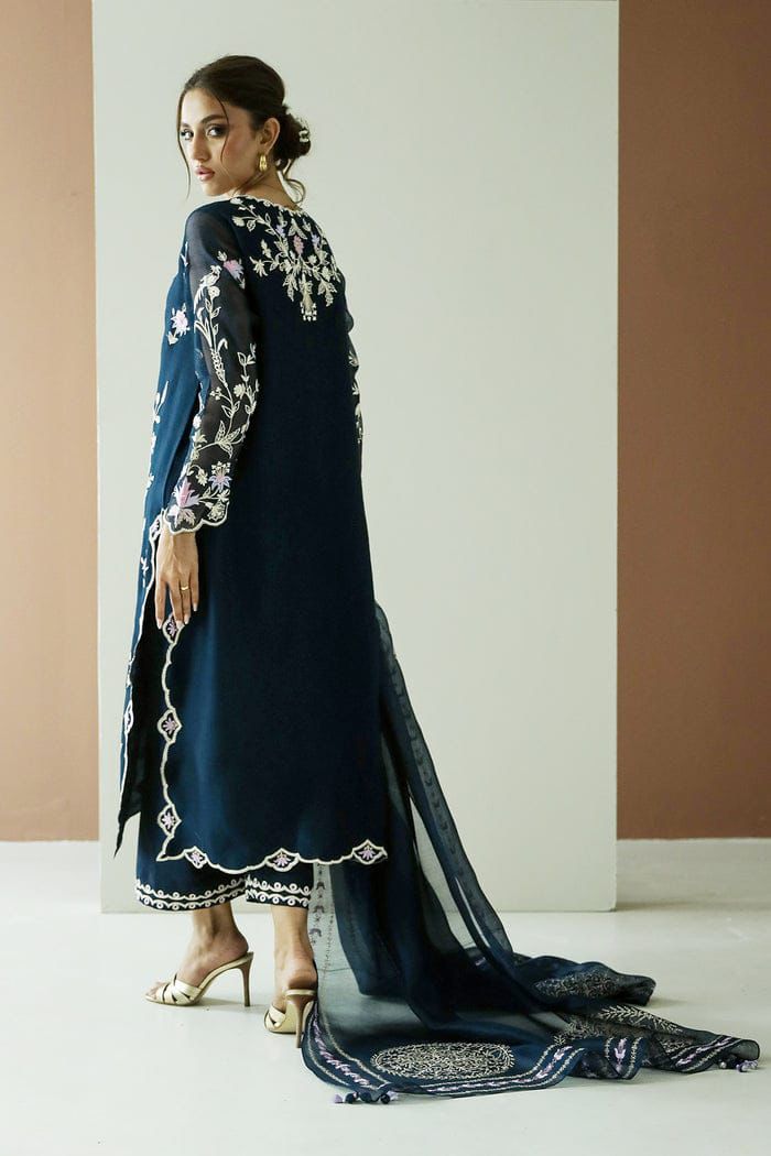 ZURI Luxury Organza Embroidered Hand-Embellished Unstitched 3PC Suit MR