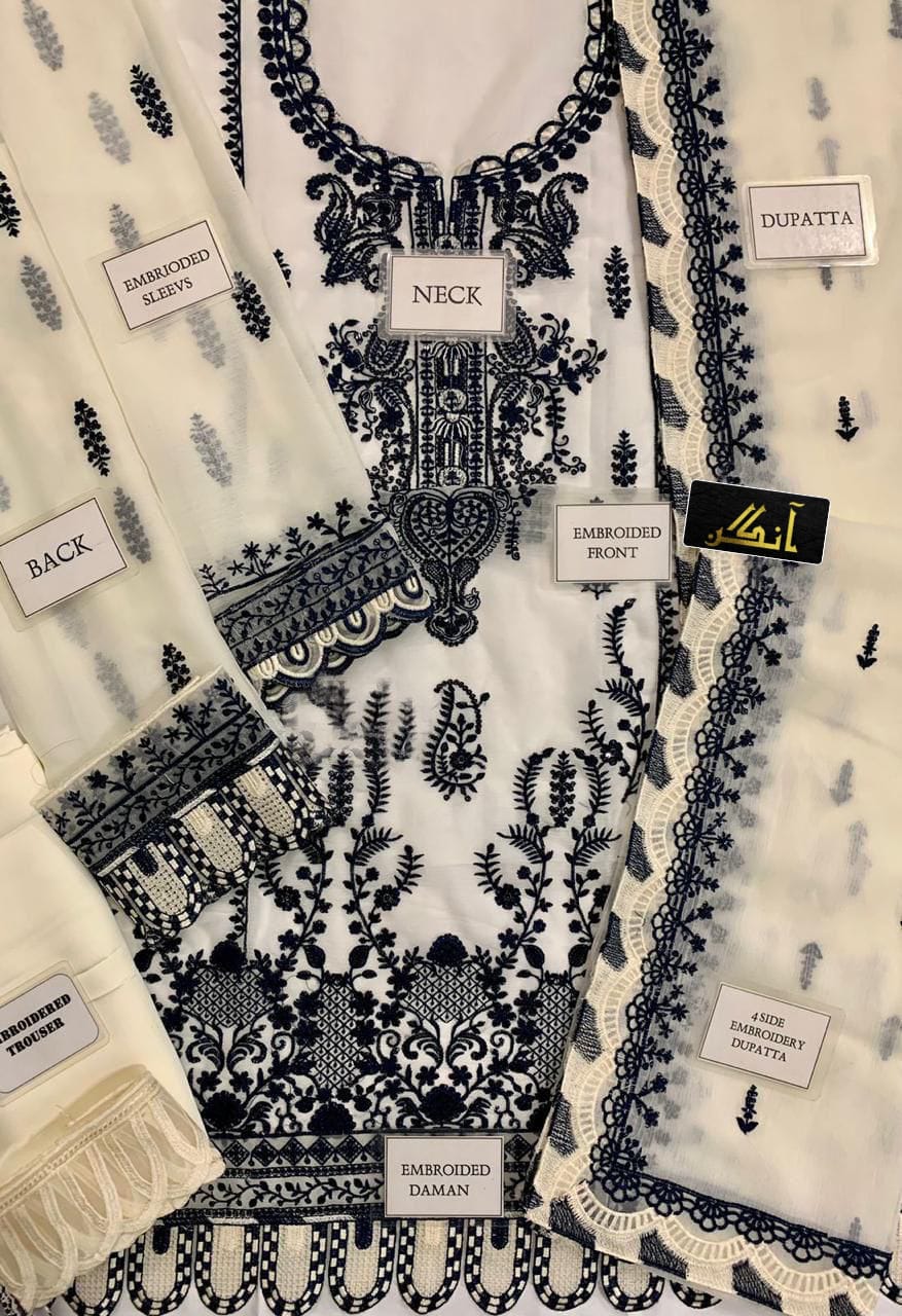 Brand: ASIM JOFA Chiffon & Silk Luxury Unstitched 3-Piece Suit MR