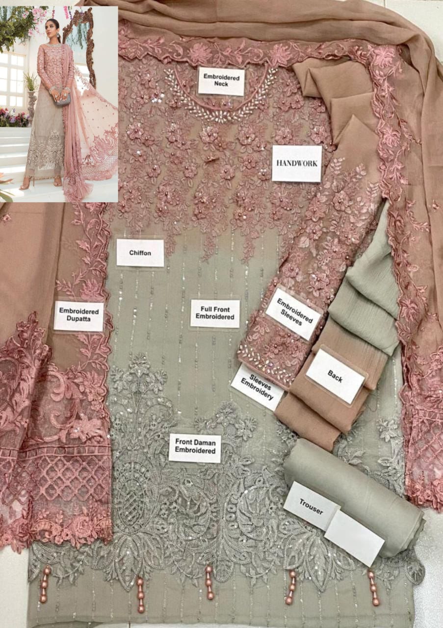 Brand: MARIA.B  Chiffon & Malai Luxury Unstitched 3-Piece Suit