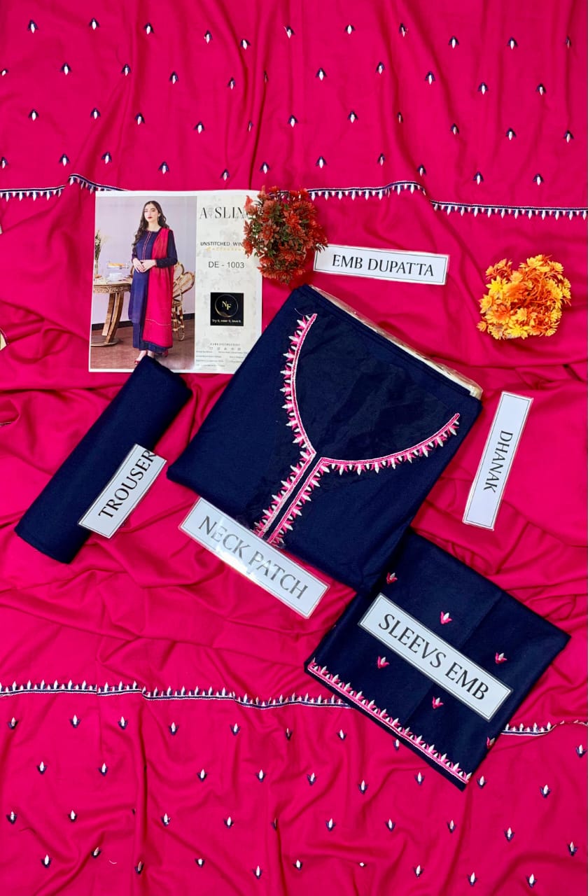 AISLING – Premium Air-Jet Dhanak 3PC Embroidered Suit AB