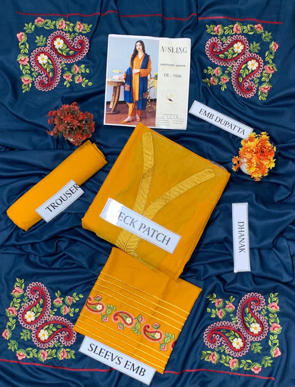 AISLING – Premium Air-Jet Dhanak 3PC Embroidered Suit AB