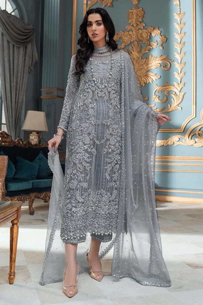 Brand: LAME Fabric: Net & Silk Luxury Unstitched 3-Piece Suit MR