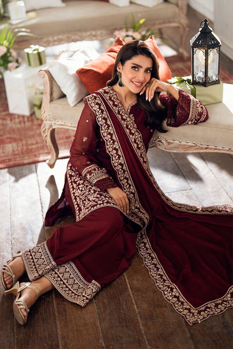 Brand: Azure – Luxury  Chiffon 3 Piece Suit FBL