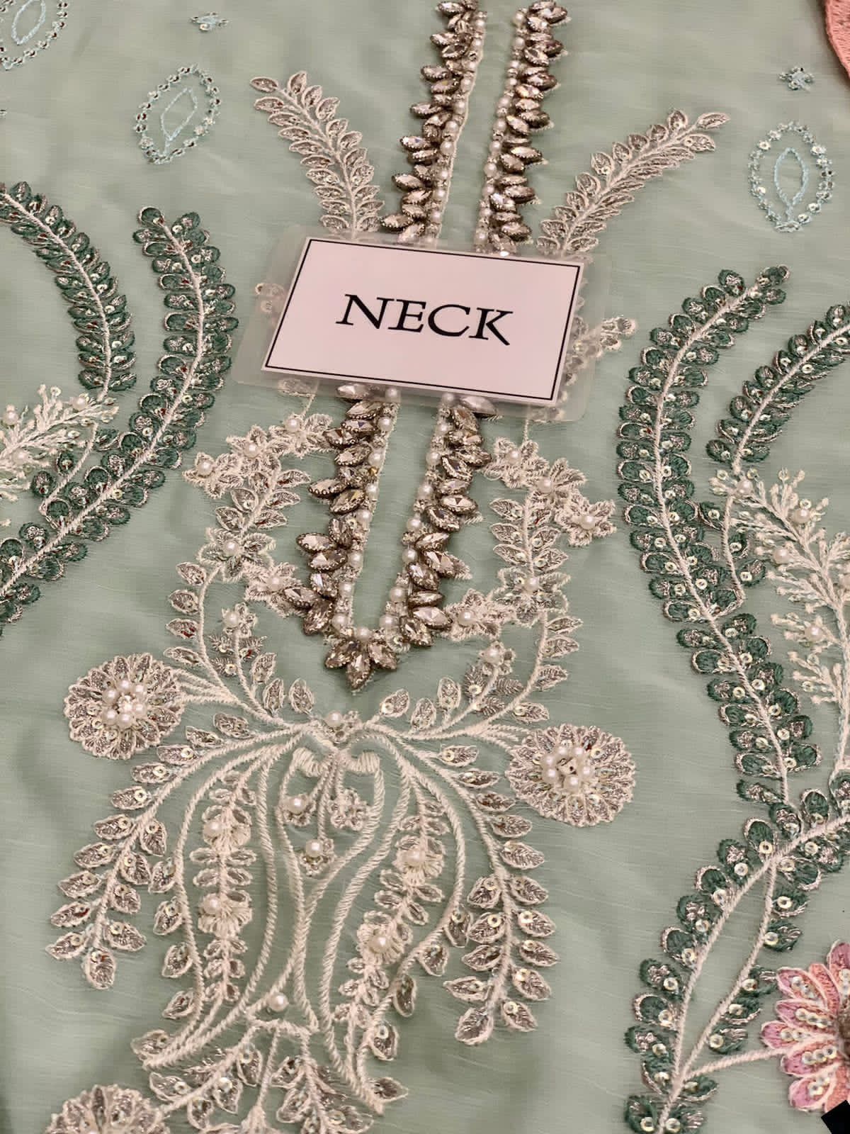 Luxury Chiffon Embroidered – Unstitched 3-Piece Suit Hand Embellished Masterpiece FBL