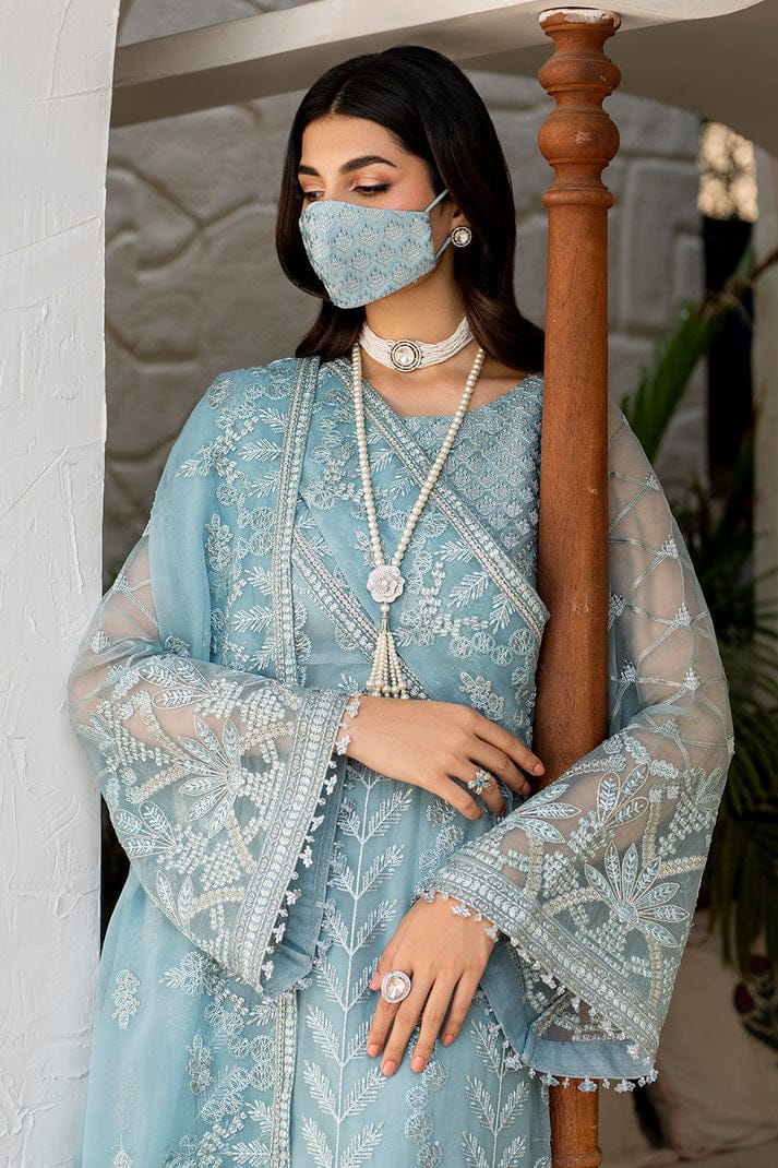 Brand: FLOSSIE Cationic Chiffon & Boski Malai  Luxury Unstitched 3-Piece Suit FBL