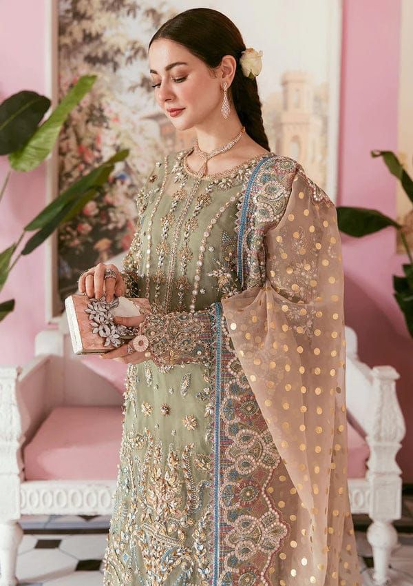 ELAF Luxury Organza Embroidered Sequin Unstitched 3PC Suit MR