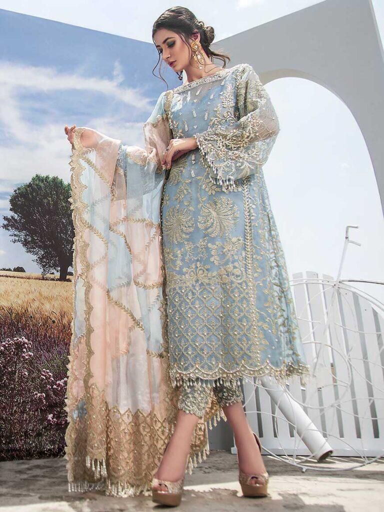 AGHA NOOR Luxury Organza ✨  Embroidered Unstitched 3PC Suit MR
