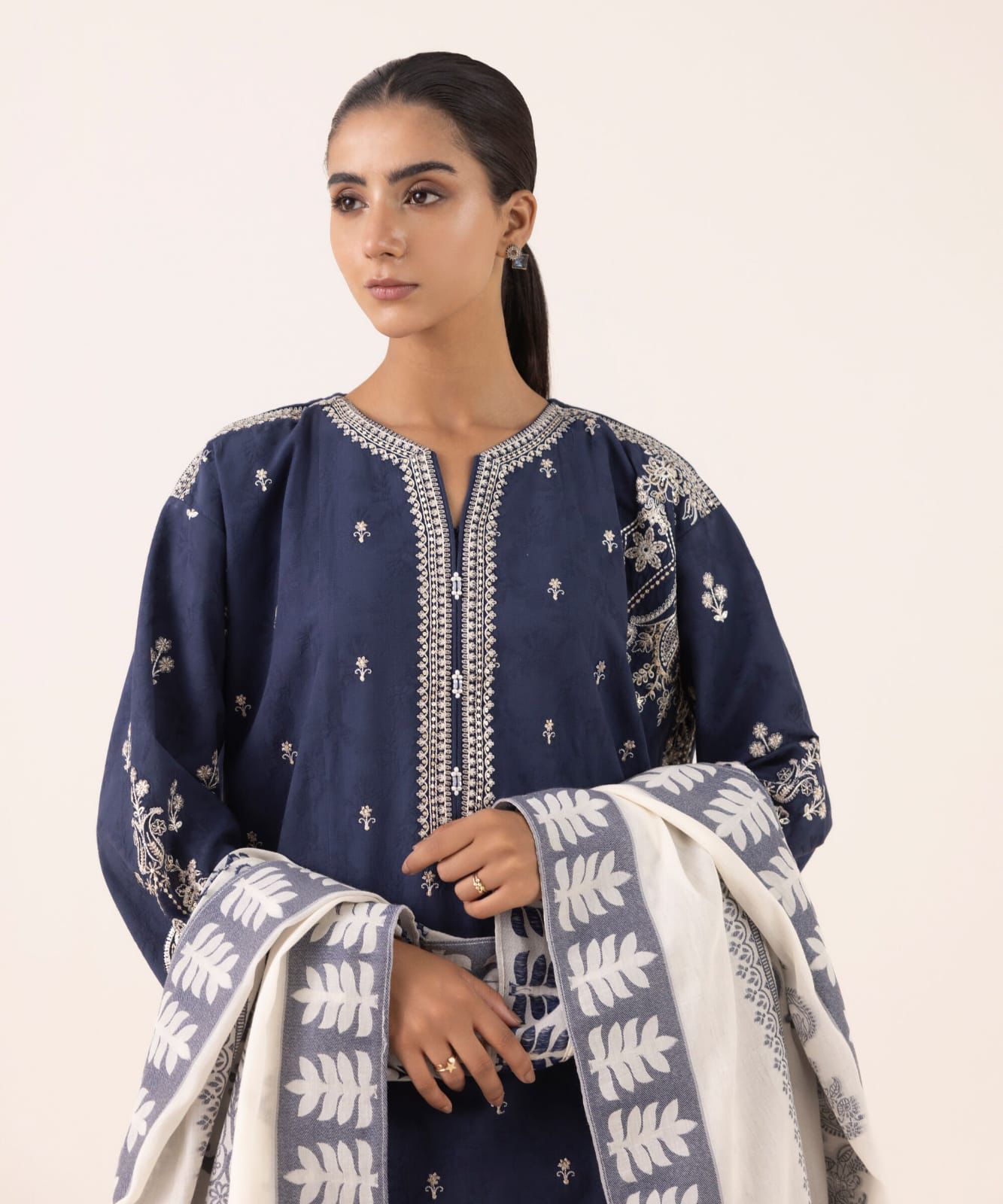 New Arrival – Premium Air-Jet Dhanak 3PC Embroidered Suit FBL