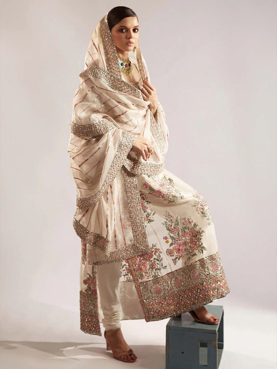 Original Pure Organza Embroidered Luxury Dress AB